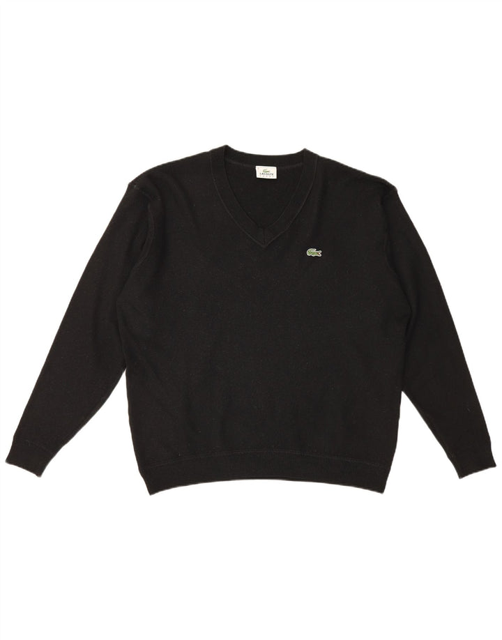 Lacoste Herre V-hals sweater Str. 8 3XL Sort Uld