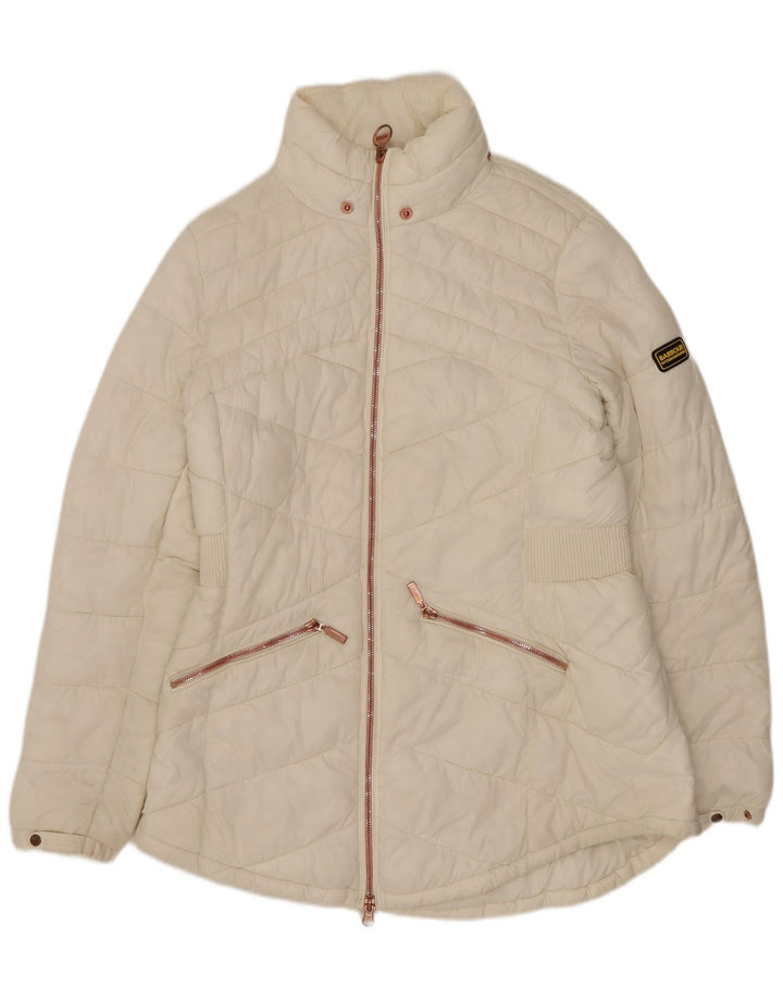 Barbour Womens Polstret Frakke UK 14 Large White Synthetic