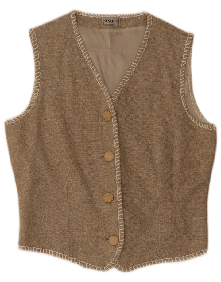 Halvfjerds damevest IT 44 Medium Beige Hør