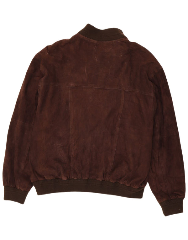 Vintage herre ruskind bomberjakke IT 58 4XL brunt læder
