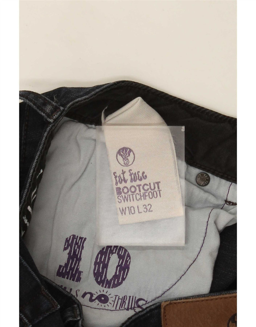 Fat Face Dame Bootcut Jeans UK 10 Small W30 L32 Navy Blue Bomuld