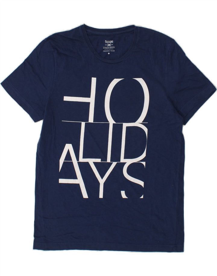 JULES Mens Graphic T-Shirt Top Large Navy Blue Cotton Vintage Jules and Second-Hand Jules from Messina Hembry 