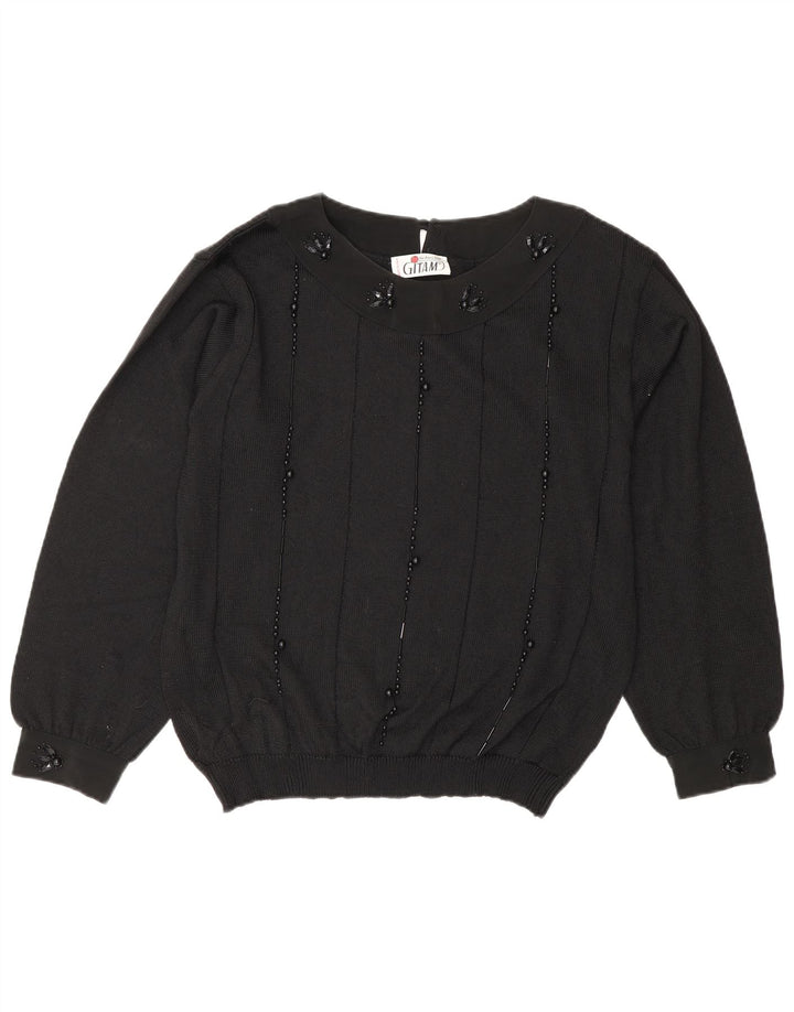 Gitam Dame Boat Neck Jumper Sweater UK 16 Large Black