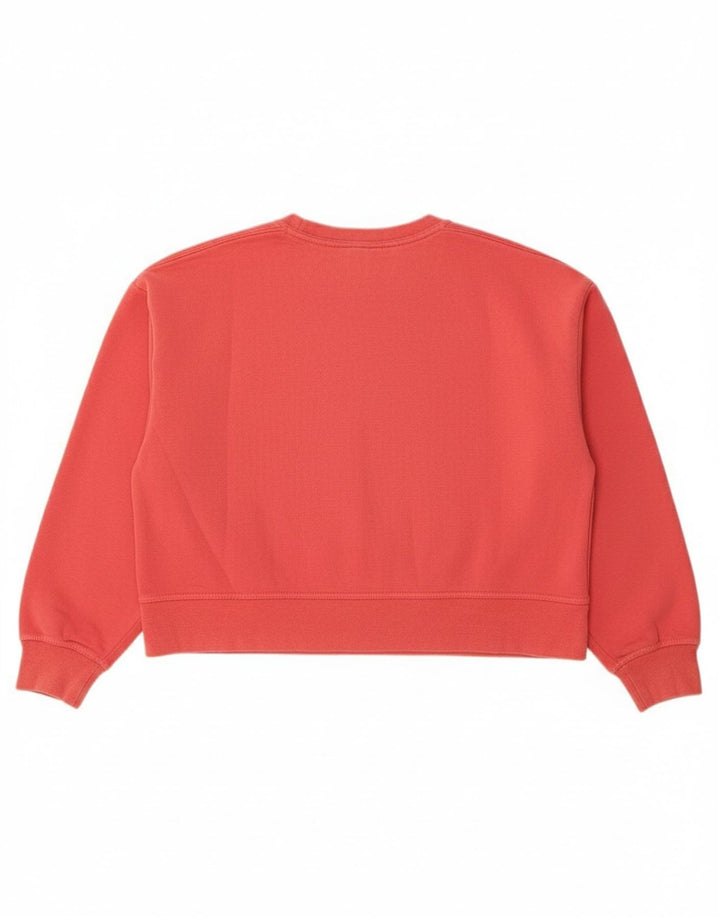 NIKE Womens Dri Fit Oversized Crop Sweatshirt Jumper UK 10 Small Pink