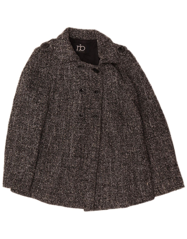 Roccobarocco Womens Pea Coat IT 48 XL Grå Flecked Polyester