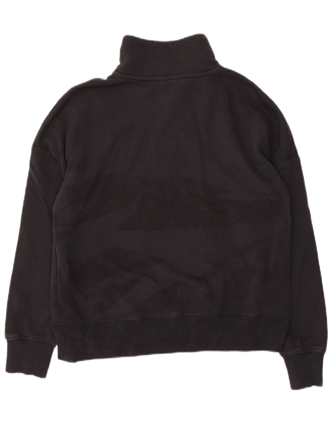 Under Armour Dame Oversized Zip Neck Sweatshirt Jumper UK 10 Small Black