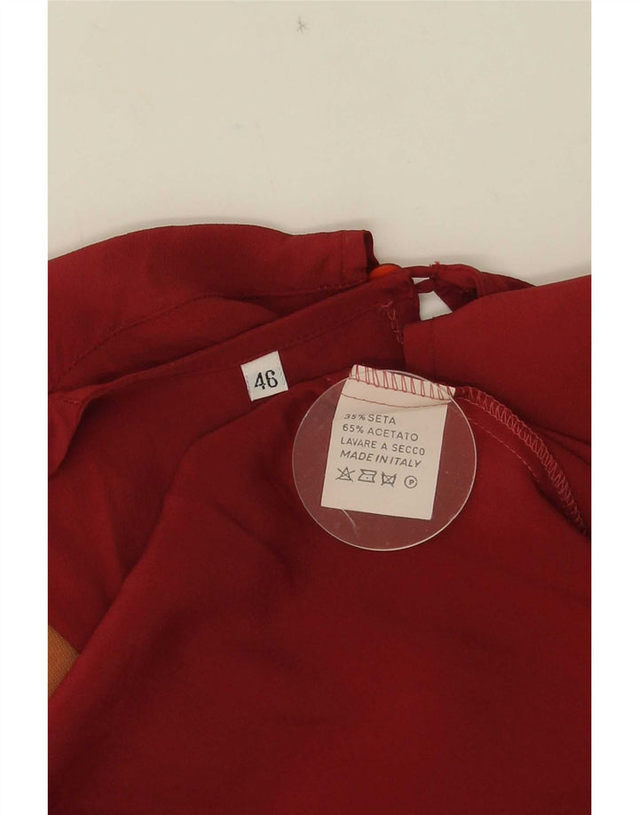 Vintage Damebluse Top IT 46 Large Red Silk