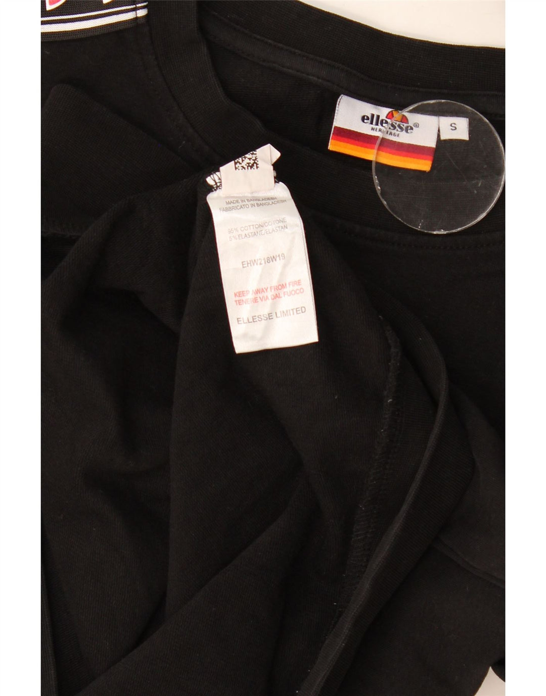 Ellesse Heritage Graphic Sweatshirt Jumper Small Black Colourblock
