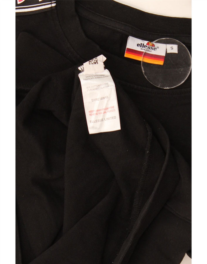 Ellesse Heritage Graphic Sweatshirt Jumper Small Black Colourblock