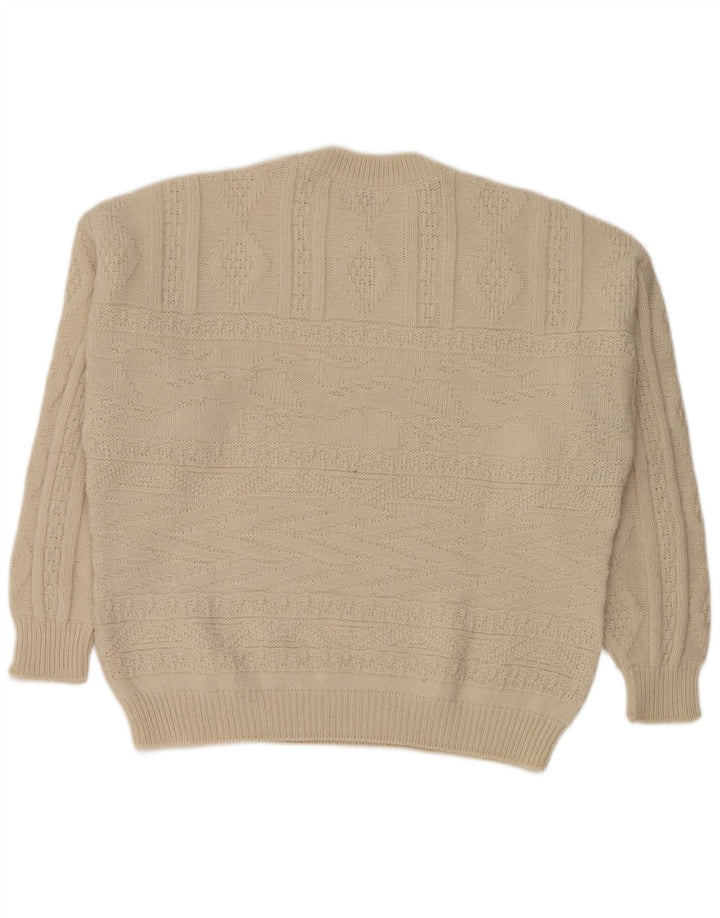 Stefanel Herre Crew Neck Jumper Sweater Medium Beige Uld