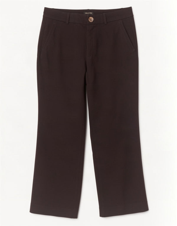 Massimo Dutti Dame Straight Cropped Trousers EU 40 Medium W30 L24 Sort