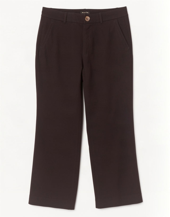 Massimo Dutti Dame Straight Cropped Trousers EU 40 Medium W30 L24 Sort