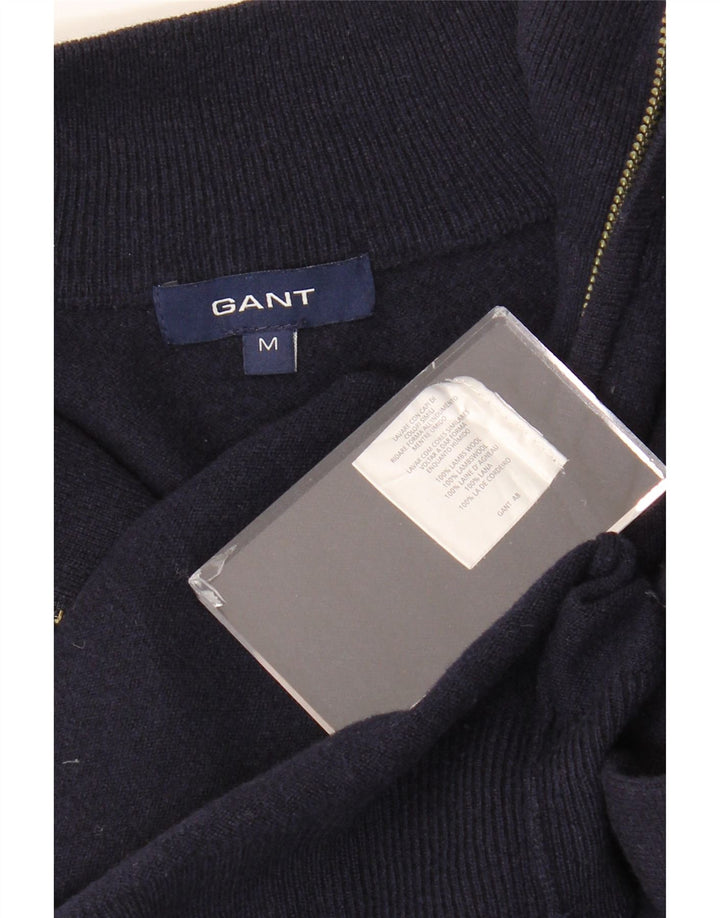 GANT sweater med lynlås til mænd mellem marineblå lammeuld