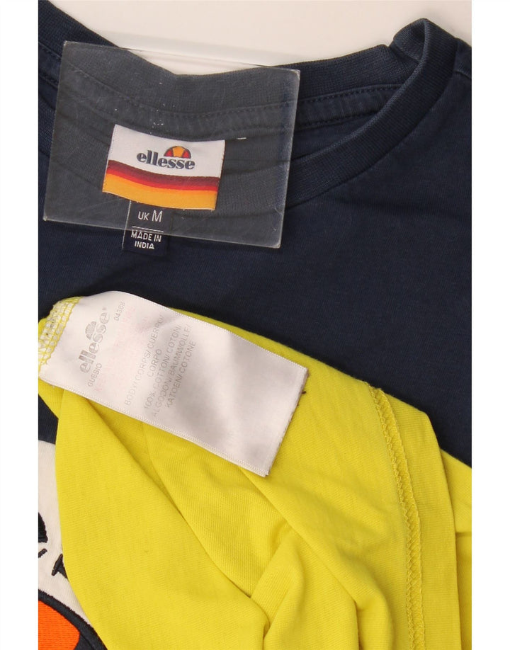 Ellesse Herre Grafisk T-Shirt Top Medium Gul Colourblock Bomuld