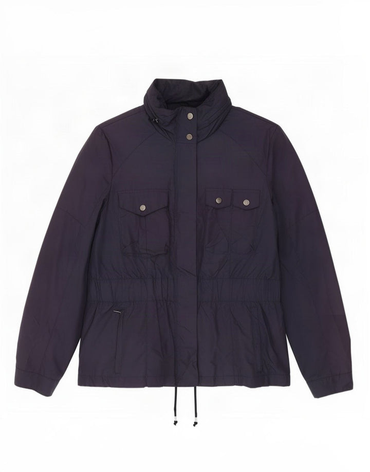 Zara Dame Hooded Utility Jacket UK 18 XL Navy Blue Polyester