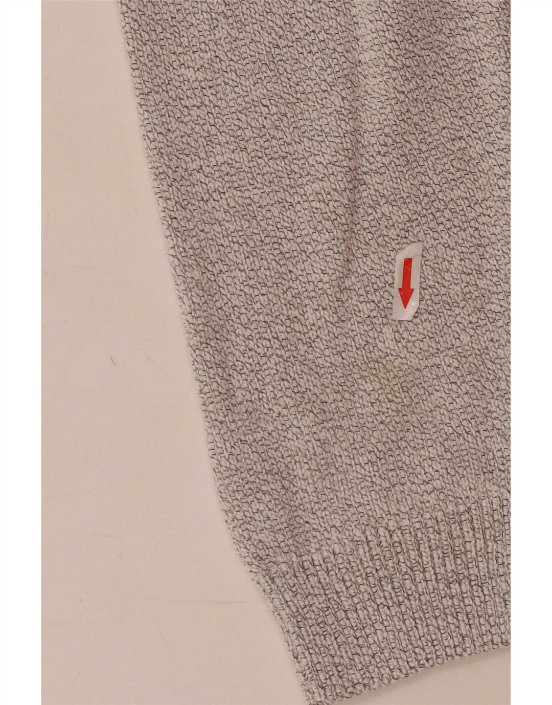 Marks & Spencer Herre sweater med lynlåshals, stor off-hvid, flækket bomuld