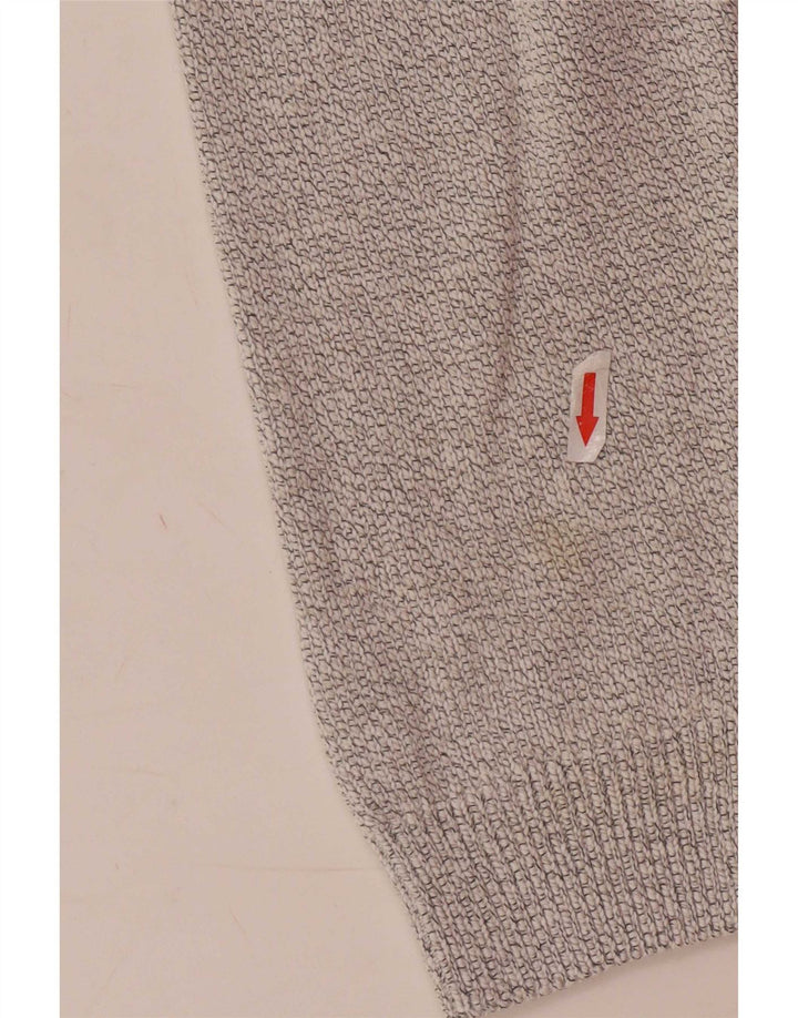 Marks & Spencer Herre sweater med lynlåshals, stor off-hvid, flækket bomuld