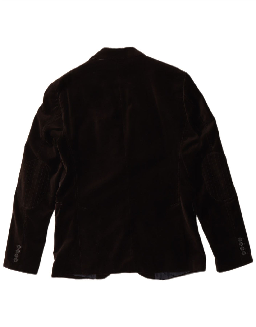 Zara Herre 2-knaps Velour Blazer Jakke EU 50 Medium Brun Polyester