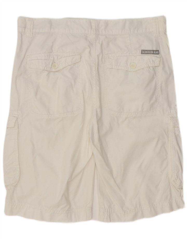 Calvin Klein Herre Cargo Shorts W33 Medium White Bomuld
