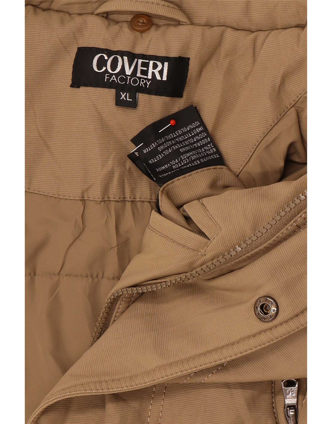 Coveri Herre polstret jakke UK 42 XL Beige Bomuld