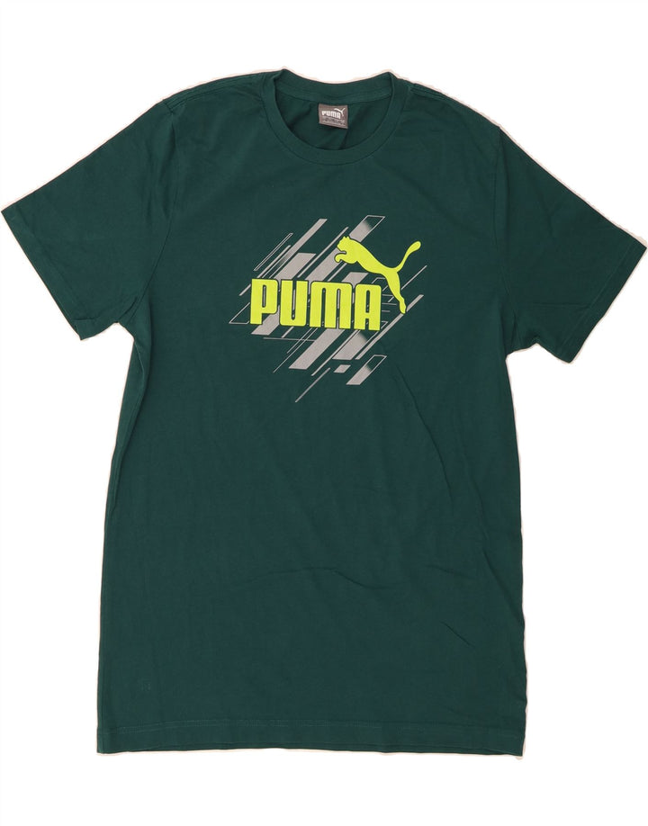 PUMA Mens Graphic T-Shirt Top Large Green Cotton Vintage Puma and Second-Hand Puma from Messina Hembry 