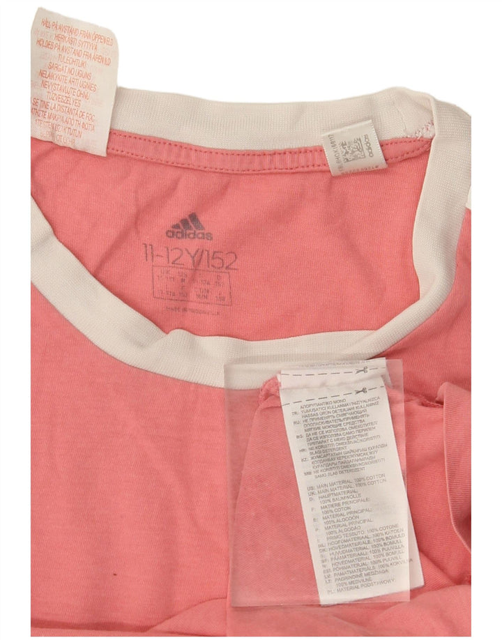 ADIDAS T-shirt til piger 11-12 år Pink Colourblock Bomuld