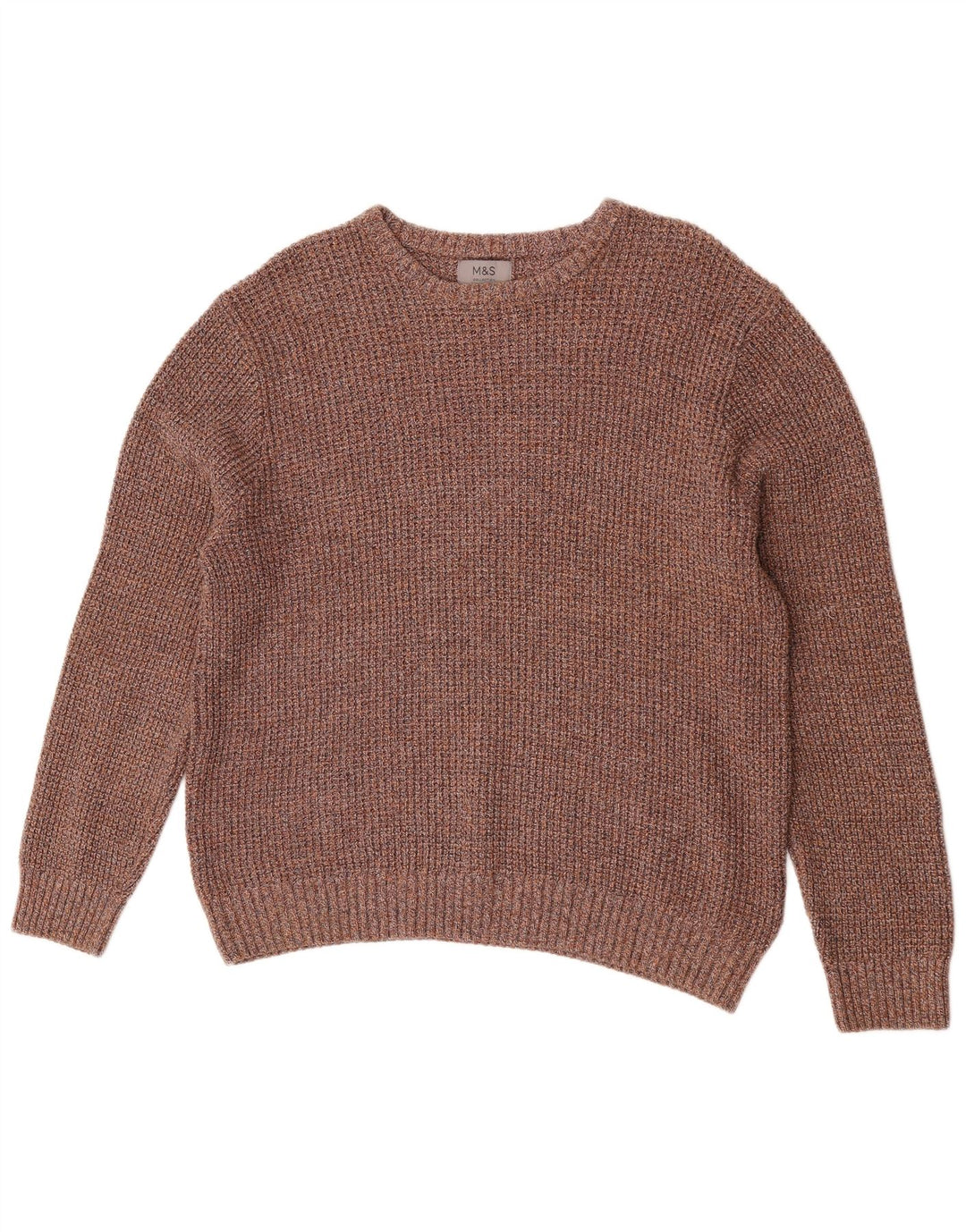 Marks & Spencer Herre Boat Neck Jumper Sweater XL Brun Bomuld