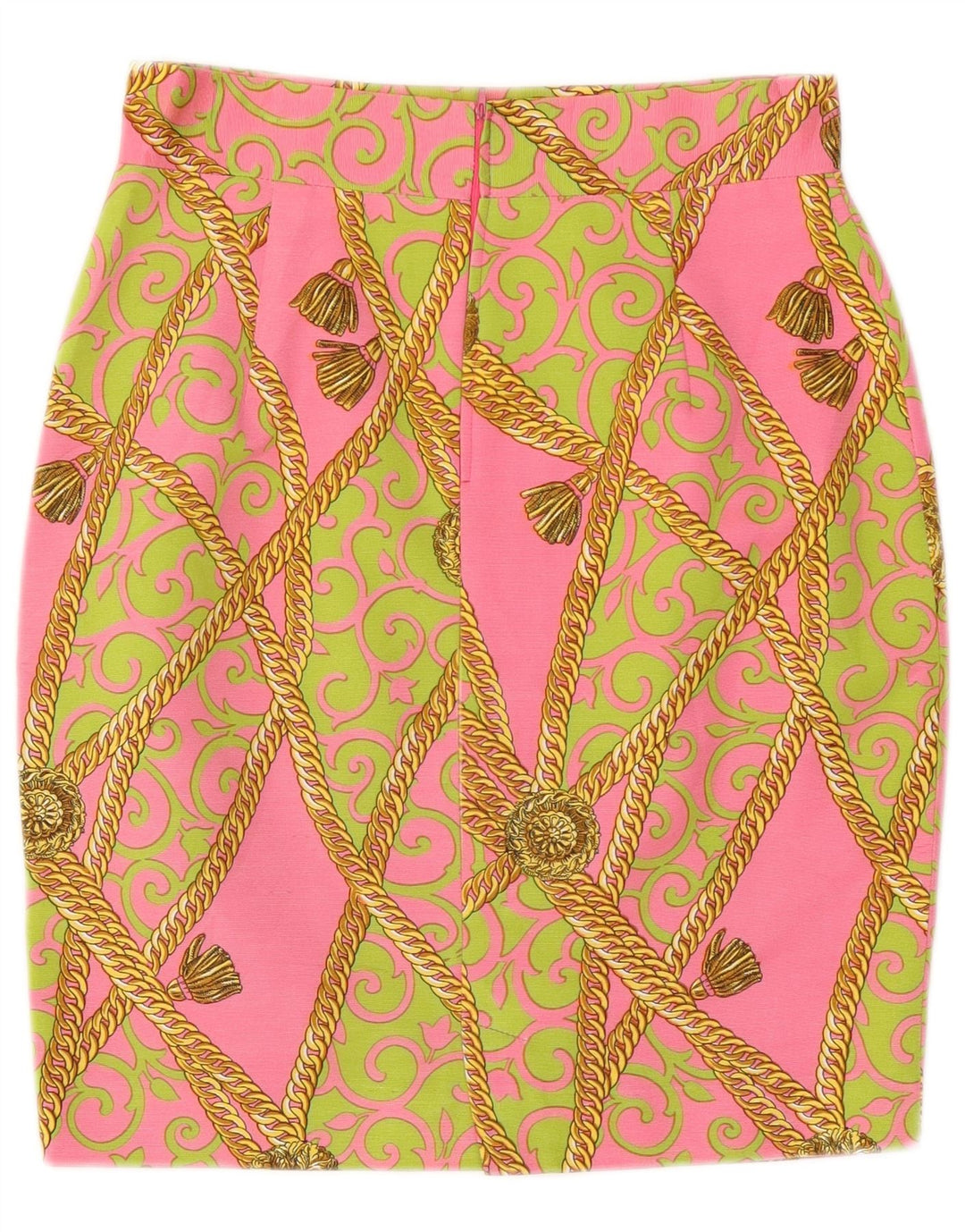 Vintage Kvinders grafisk 2-delt nederdelsæt IT 44 Medium W28 Pink Paisley