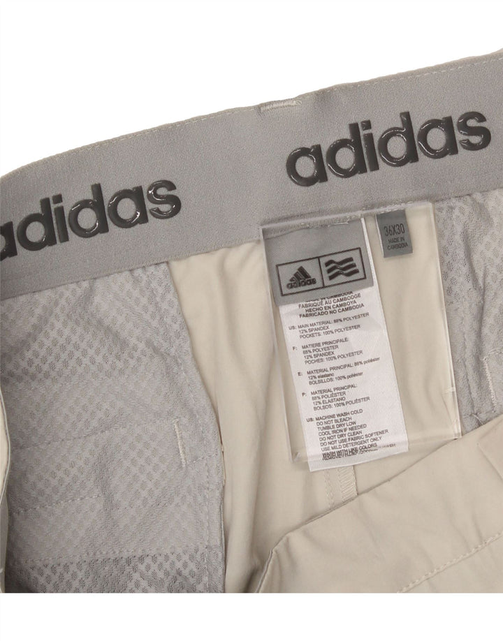 ADIDAS Mens Straight Chino Trousers W36 L32 Grey Polyester Vintage Adidas and Second-Hand Adidas from Messina Hembry 
