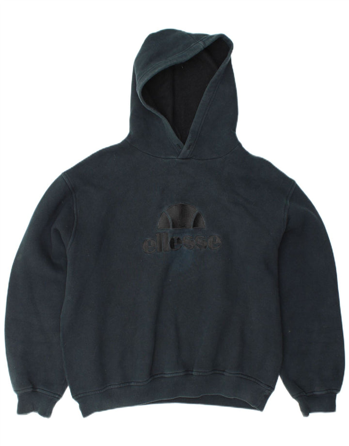 ELLESSE Grafisk hættetrøje til kvinder UK 16 Stor marineblå bomuld