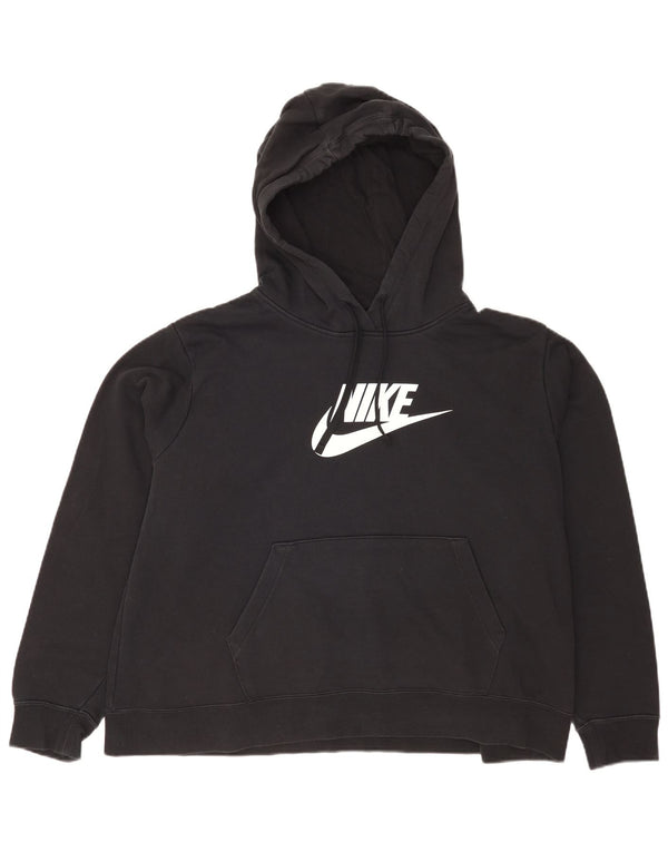 Nike Dame grafisk oversize hættetrøje Jumper UK 18 XL marineblå bomuld