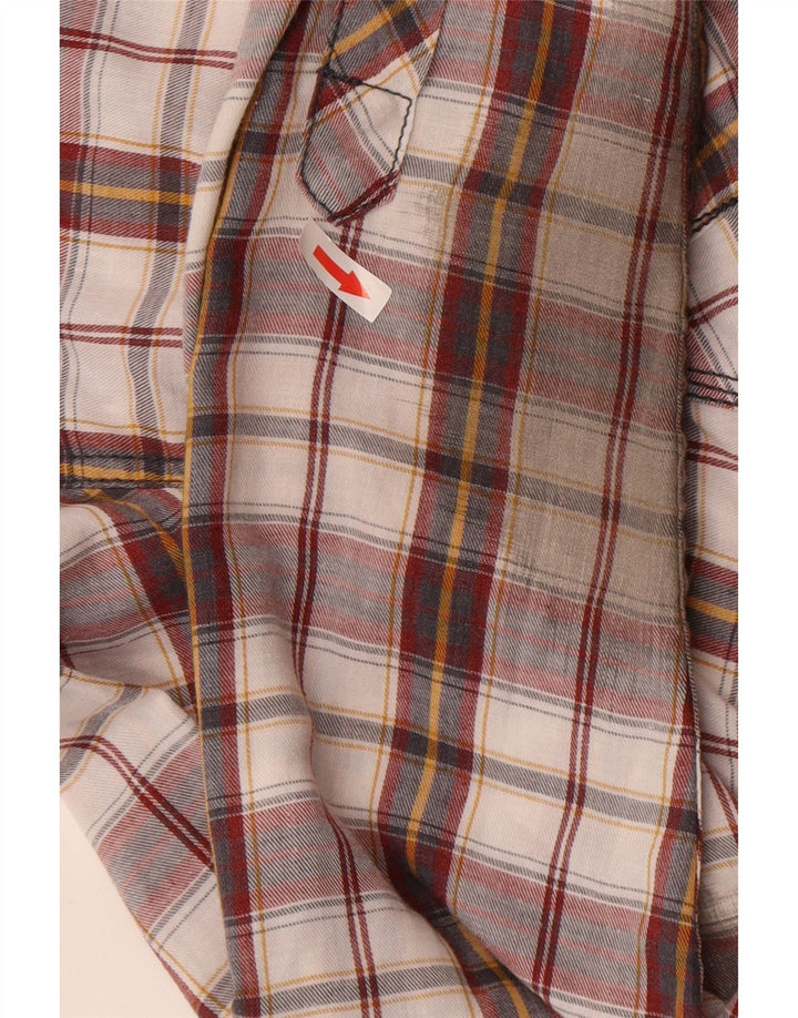 BKE Herre ternet flannelskjorte XL Burgund ternet bomuld