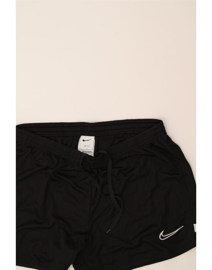 NIKE Womens Dri Fit Graphic Sport Shorts UK 14 Large  Black Polyester Vintage Nike and Second-Hand Nike from Messina Hembry 