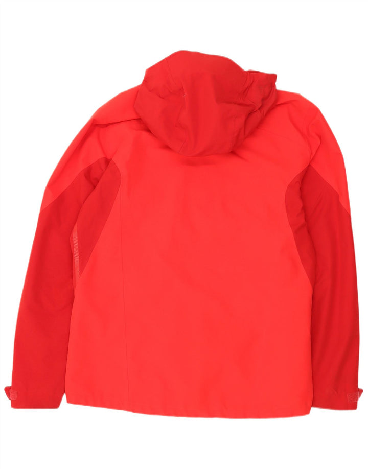 Adidas Regnjakke med hætte til mænd UK 42/44 Large Red Colourblock Polyester