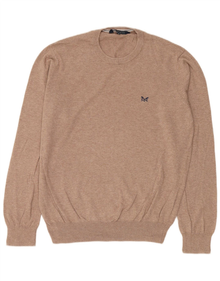 Crew Tøj Herre Crew Neck Jumper Sweater Medium Beige Bomuld
