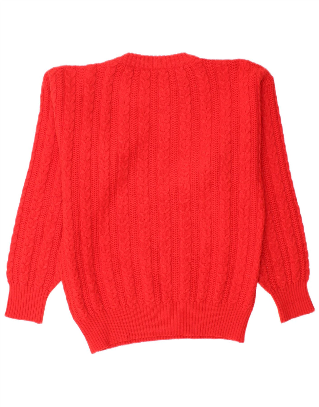 Vintage herre sweater med rund hals, lille rød
