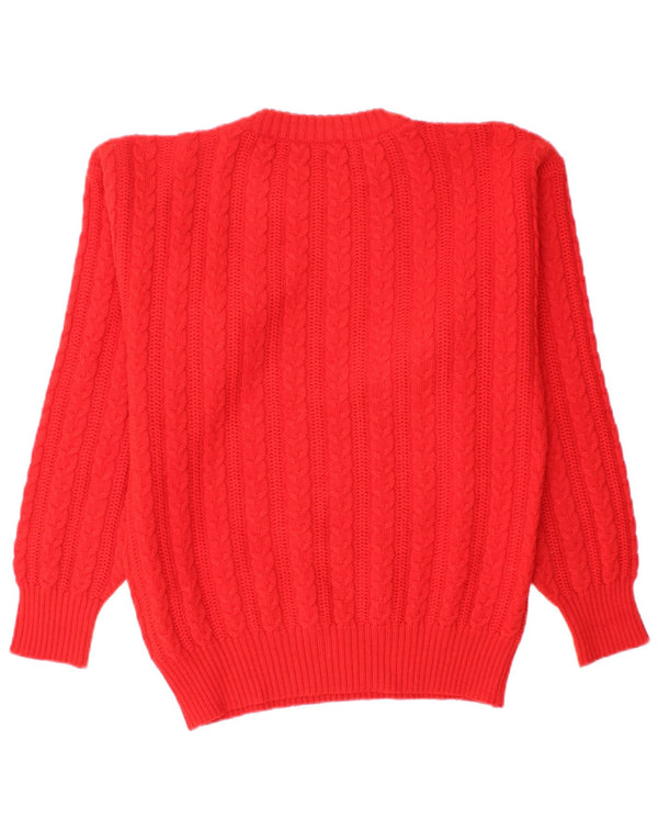 Vintage Mens Crew Neck Jumper Sweater Small Red