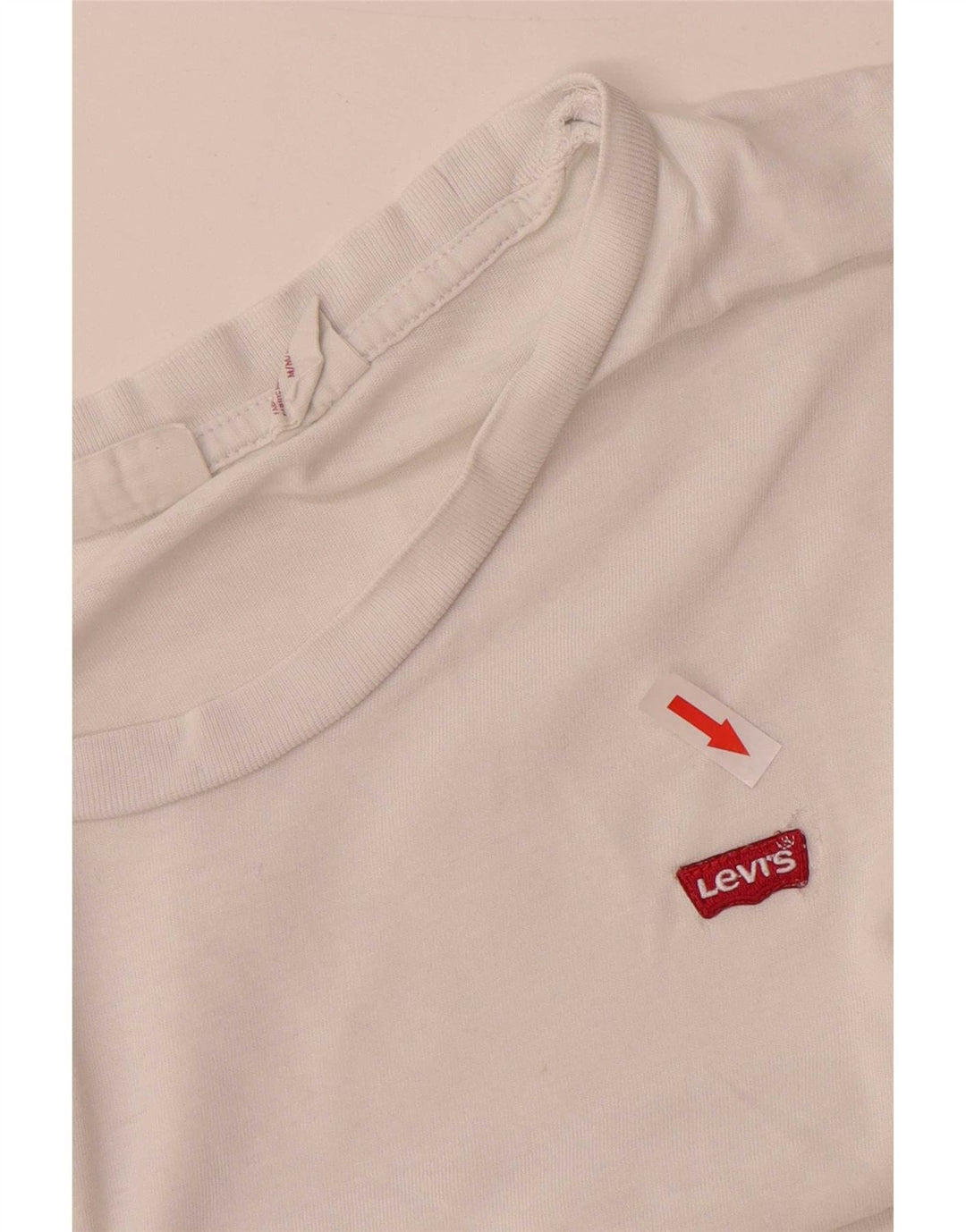 Levi's Dame T-Shirt Top UK 14 Medium Hvid Bomuld