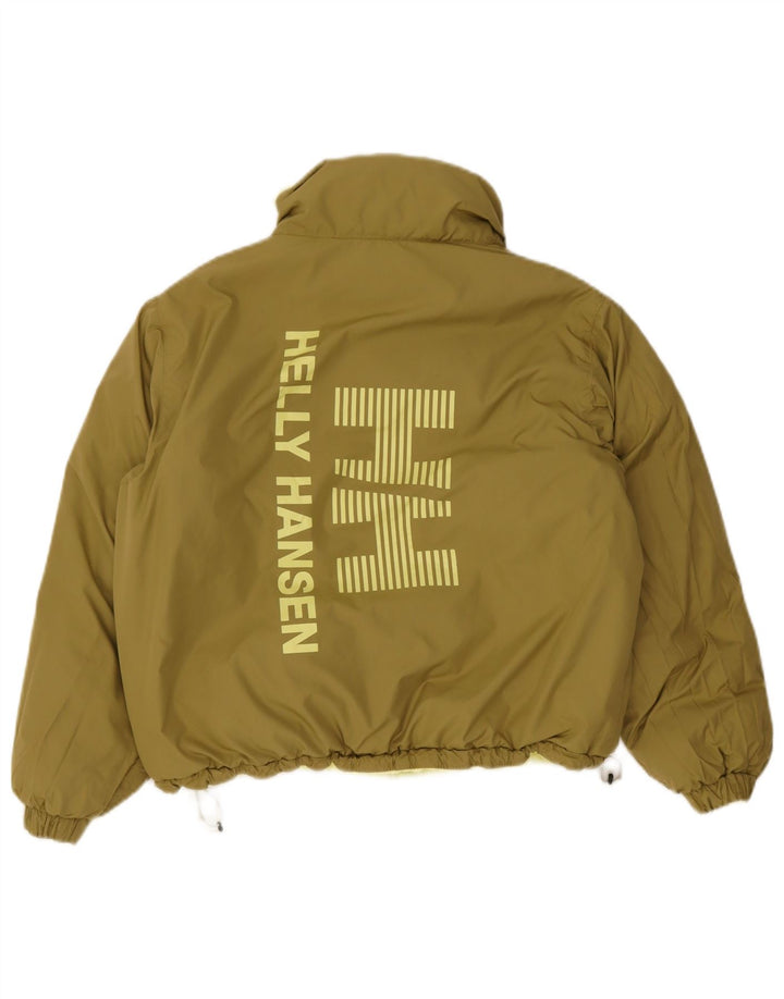 Helly Hansen Dame Grafisk Crop Polstret Jakke UK 14 Medium Khaki