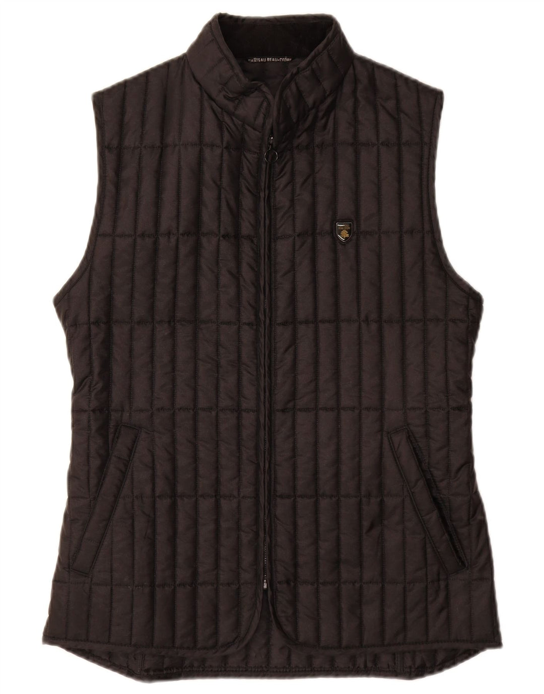Chateu Beau Cedre Dame Quiltet Gilet UK 12 Medium Sort Polyamid