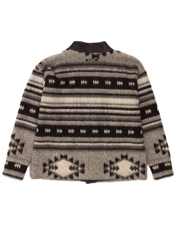 Roy Rogers Dame Oversized Cardigan Sweater IT 42 Medium Grå Geometrisk