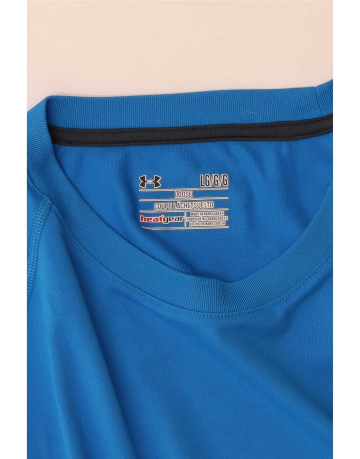Under Armour Herre Heat Gear T-Shirt Top Stor Blå