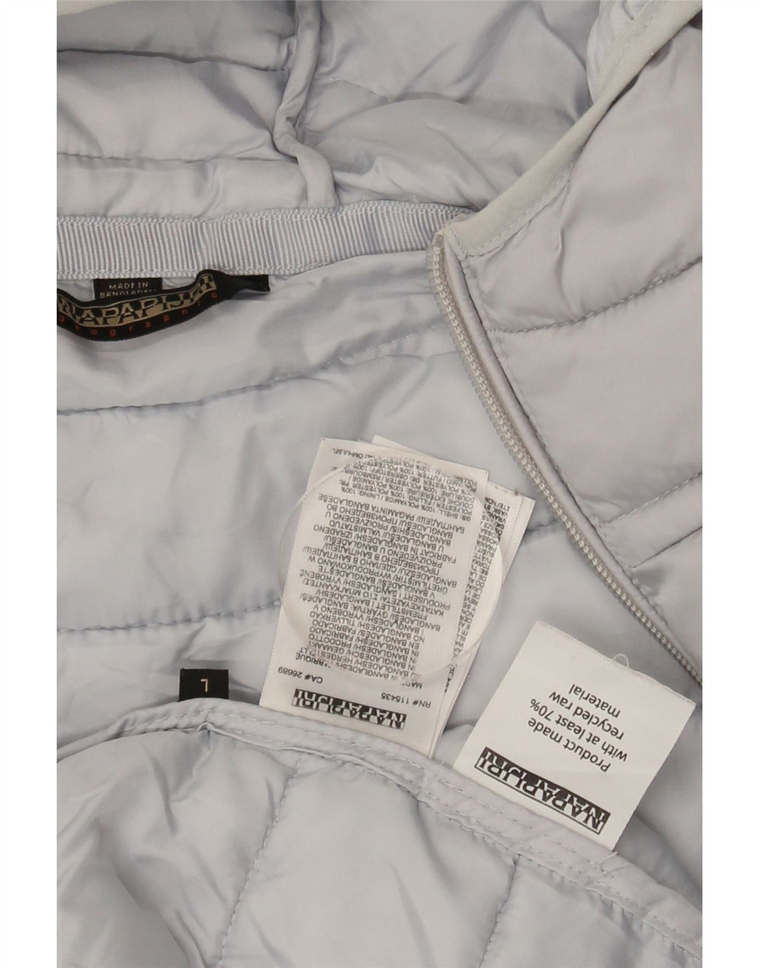 NAPAPIJRI Womens Hooded Padded Jacket UK 16 Large Grey Polyamide