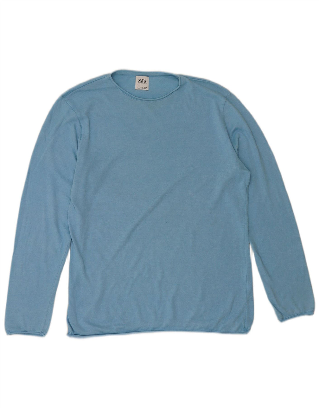 Zara Herre sweater med rund hals, stor blå