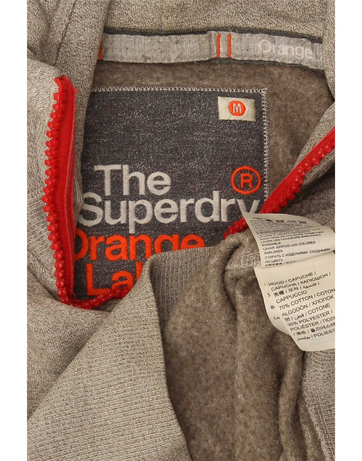 Superdry Hættetrøje med lynlås til mænd mellemgrå bomuld