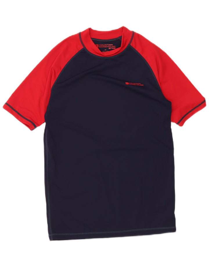 Mountain Warehouse Herre T-shirt Top Small Navy Blue Colourblock Nylon