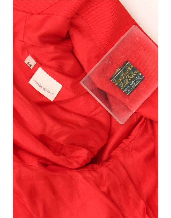 Vintage Dame Crop Dobbeltradet Blazer Jacket IT 44 Medium Rød