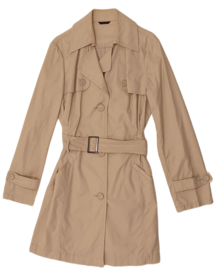 Sisley Trench Coat til kvinder IT 46 Stor Beige Bomuld