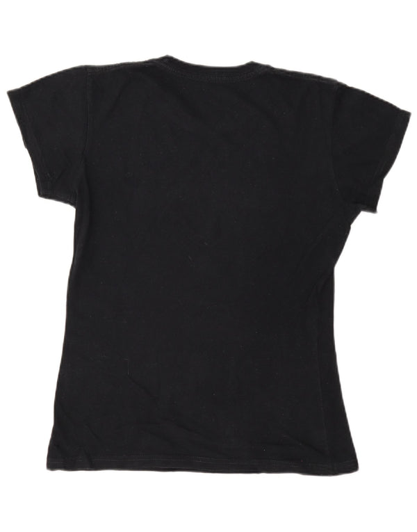 Hard Rock Cafe Dame Berlin Grafisk T-Shirt Top UK 10 Small Navy Blue
