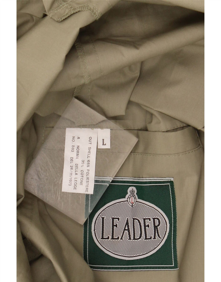 LEADER Overfrakke til mænd UK 40 Stor Khaki Polyester